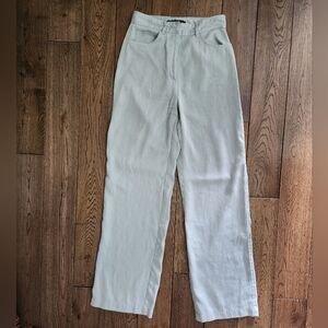 Zara High Rise Wide Straight Leg Denim Trouser Pants